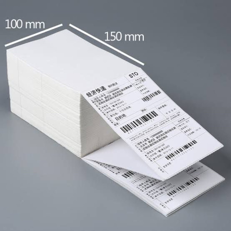 Kertas print Termal Thermal Sticker Barcode Ukuran 100x150mm isi 500 lembar