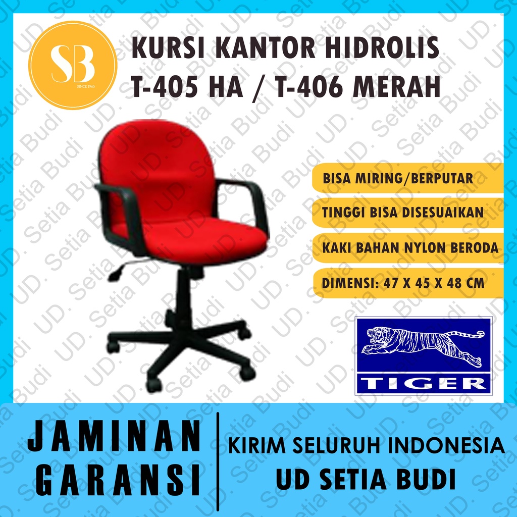 Kursi Kantor Hidrolik Staff Tiger T-405 HA / T-406