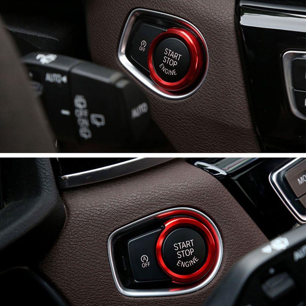 Populer 2Pcs Penutup Saklar Pengapian Mobil Mode Lingkaran Aksesoris Auto Interior Covers Untuk Untuk Bmw1Per2 /3Seri F20 F21 F30 X1 F48