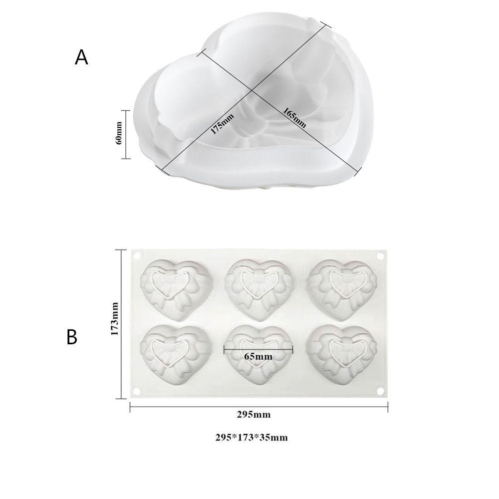 R-flower Bow Heart Shaped Baking Tool Cetakan Kue Sabun Membuat Hari Valentine Mousse Mould