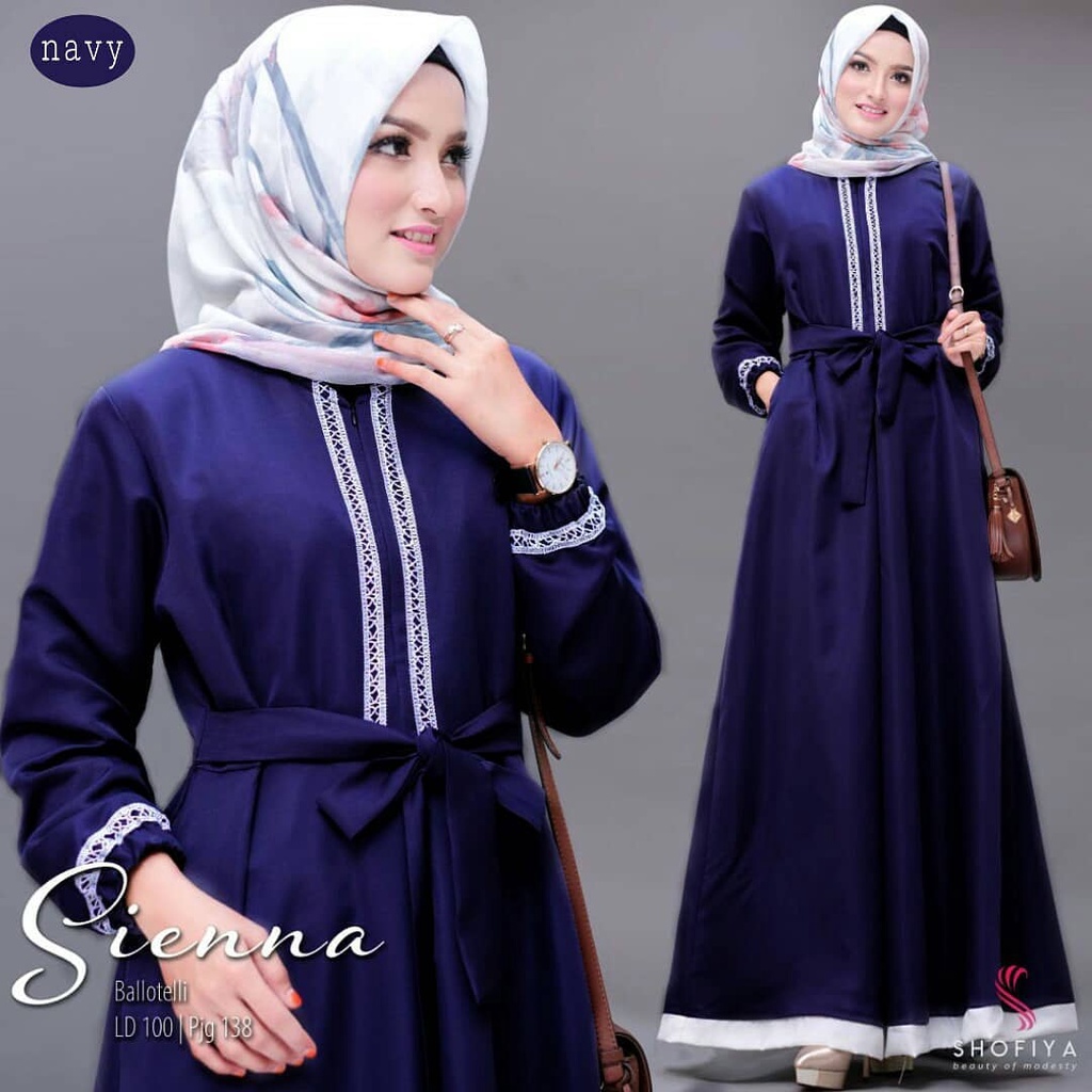 LOUISA DRESS BALOTELLI gamis syari Busana muslim wanita-sienna navy