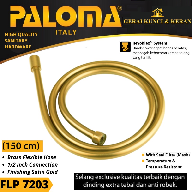 PALOMA FLP 7203 Flexible Hose Selang Handshower Hand Shower Fleksibel SATIN GOLD