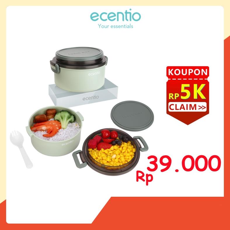 ECENTIO RANTANG KOTAK MAKAN 2 LAPIS 1300ML LUNCH BOX/FOOD CONTAINER/TEMPAT BEKAL MAKAN TERMURAHHHHH,