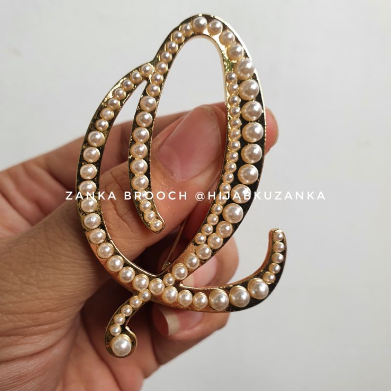 bros abjad mutiara | bros huruf | bros inisial nama | alphabet brooch-Q
