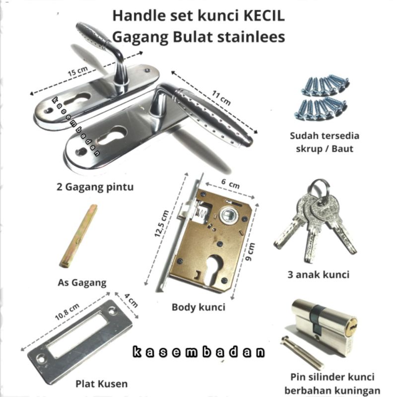 Kunci pintu rumah stainless kecil 15cm slot kunci pintu gagang pintu rumah tarikan pintu rumah stain