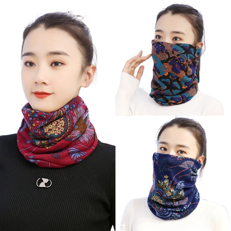 Syal Scarf Leher Bandana Wanita Retro Vintage Bahan Katun Murni Korea Fashion Impor Elegan