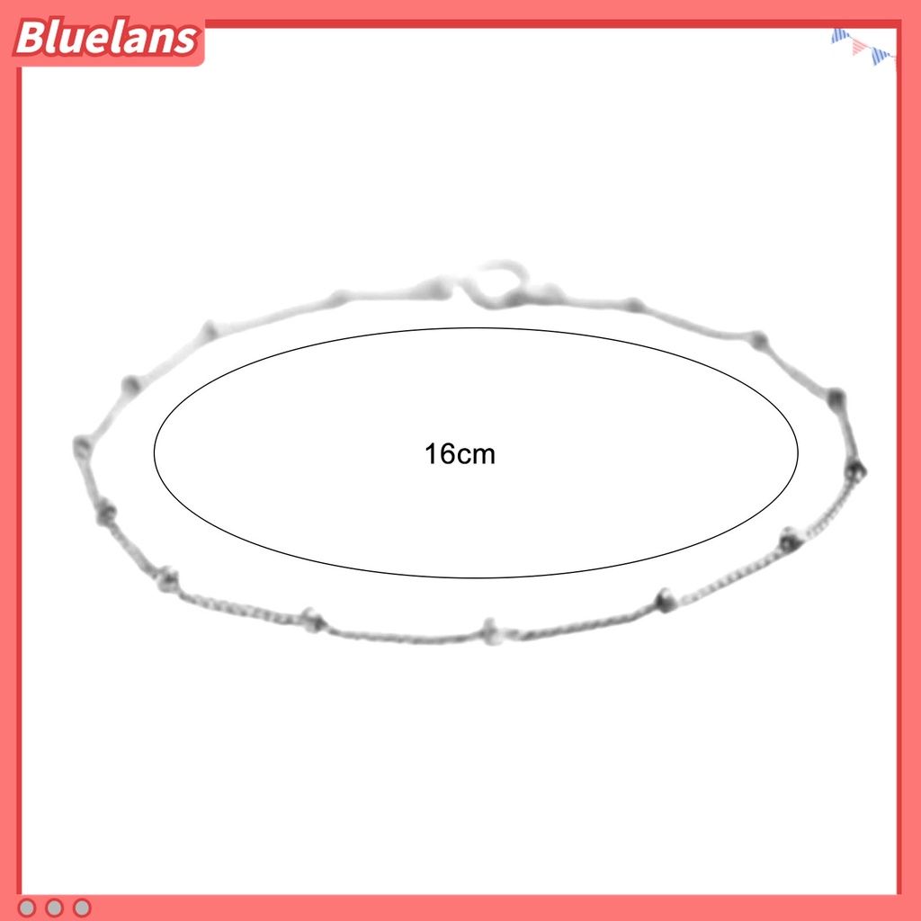 Bluelans Gelang Tangan Rantai Manik-Manik Kecil Tahan Korosif Warna Solid Untuk Wanita