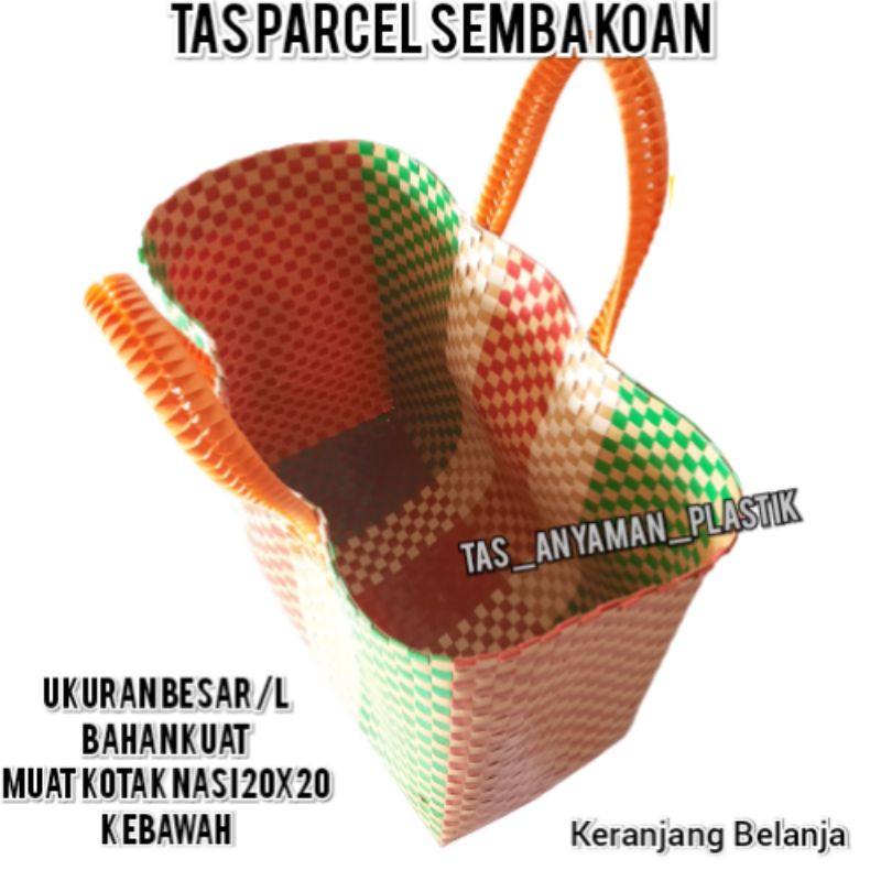 Tas Anyaman Plastik/Tas Keranjang Belanja /Tas Serba Guna TANPA TUTUP