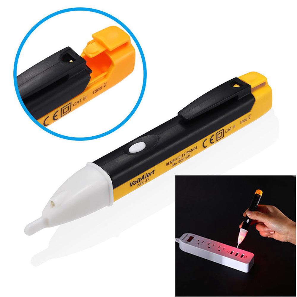 AC Voltage Detector Non Contact Tester Kabel Putus Tespen Test Pen Jalur Cable Led Bunyi VD01 90-1000 Volt Plus Baterai A3 Siap Pakai