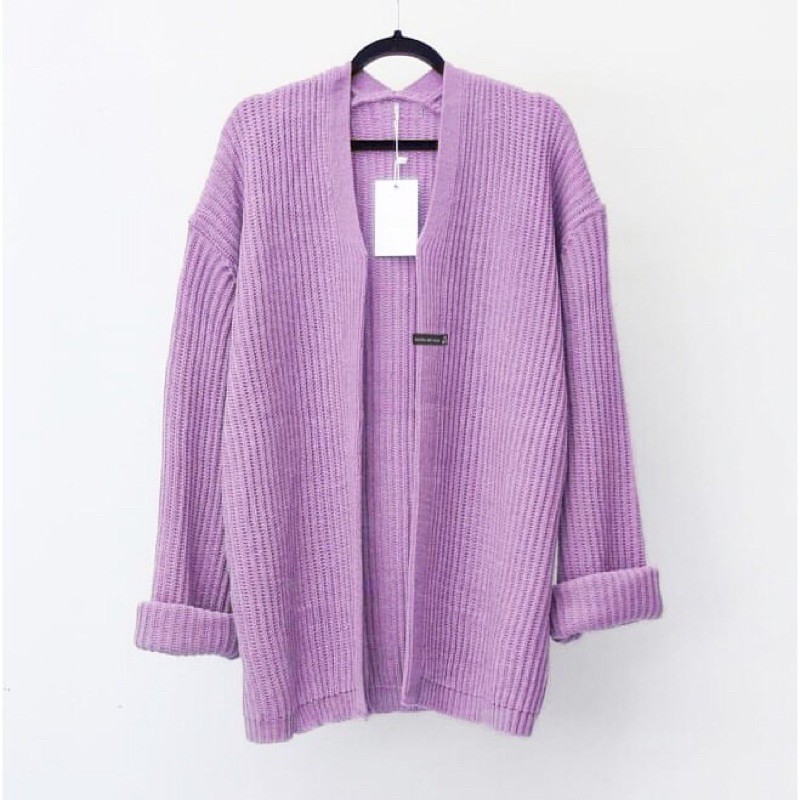 CARDY OUTER / Cardigan Oversize / Cardigan Wanita / Cardygan Rajut-Ungu lilaq