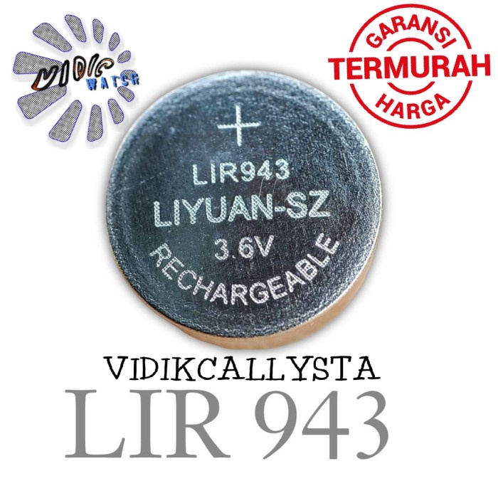 ORIGINAL BATTERY LIR943 LIR940 3.6V RECHARGEABLE ISI ULANG