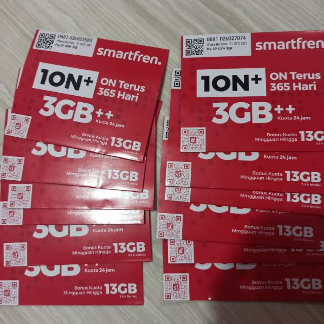 CUCI GUDANG Kartu Paketan Perdana Smartfren 1ON+ ION+ 3gb+13gb Aktif 1tahun