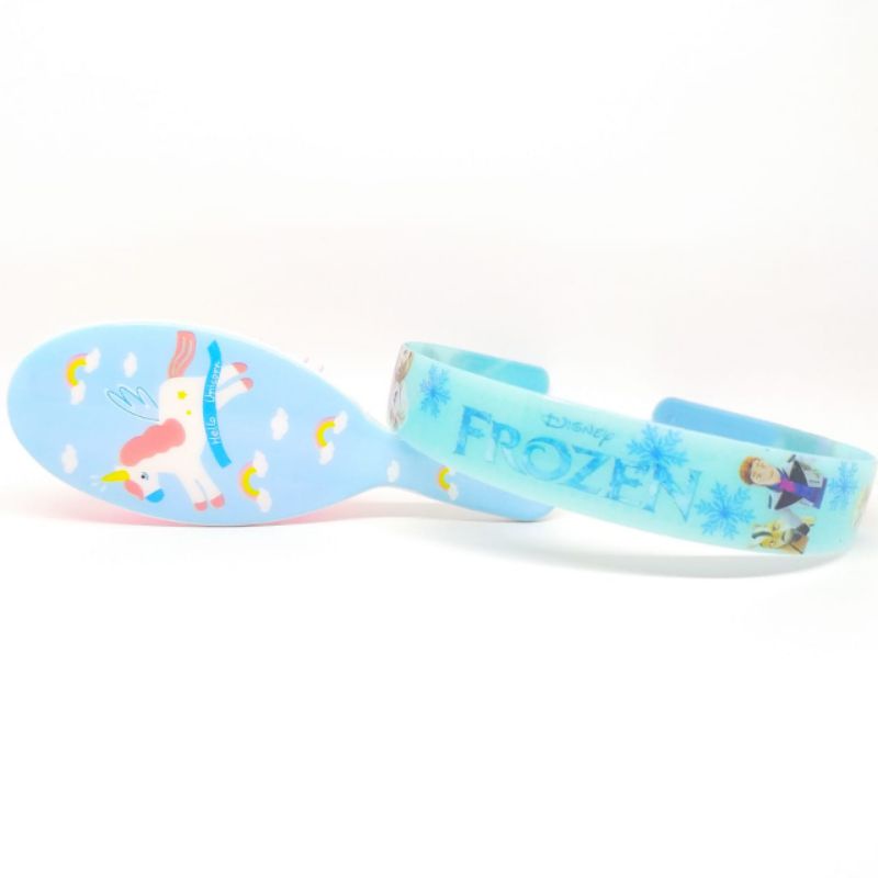 Sisir Anak karakter Pony Unicorn 3 D Paddle Comb Bonus Bando