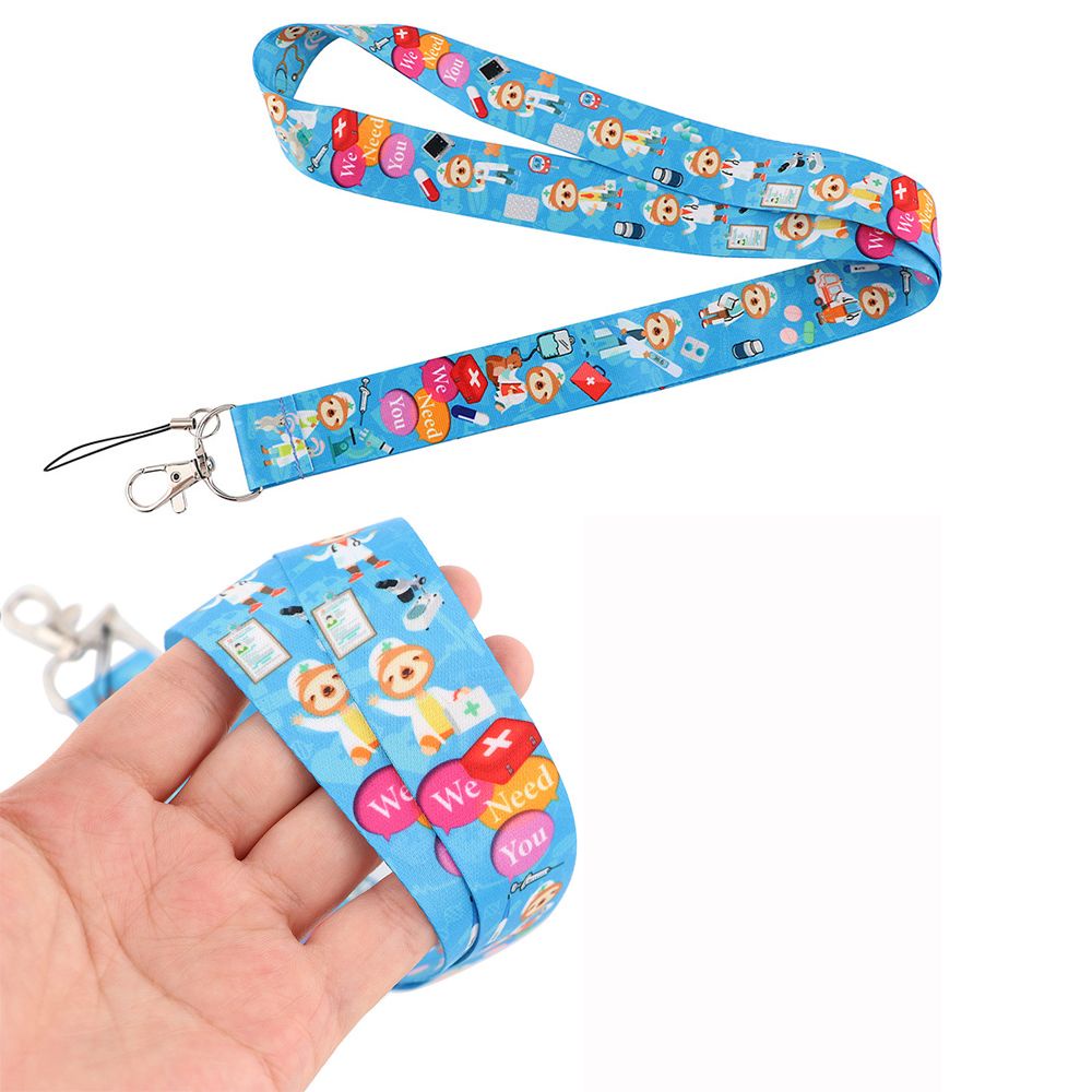 TOP Multi-function Animal Doctors Lanyard Cartoon Neck Strap Mobile Phone Straps Accessories Card Badge Gym Key Chain Cover Pass Key Chain