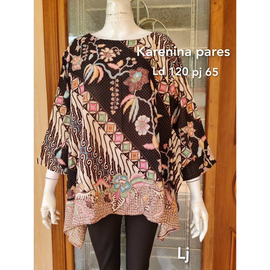 Blus karenina paris motif batik solo atasan blus wanita