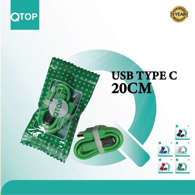 Kabel charger Qtop Candy Type C [GARANSI 3 BULAN]