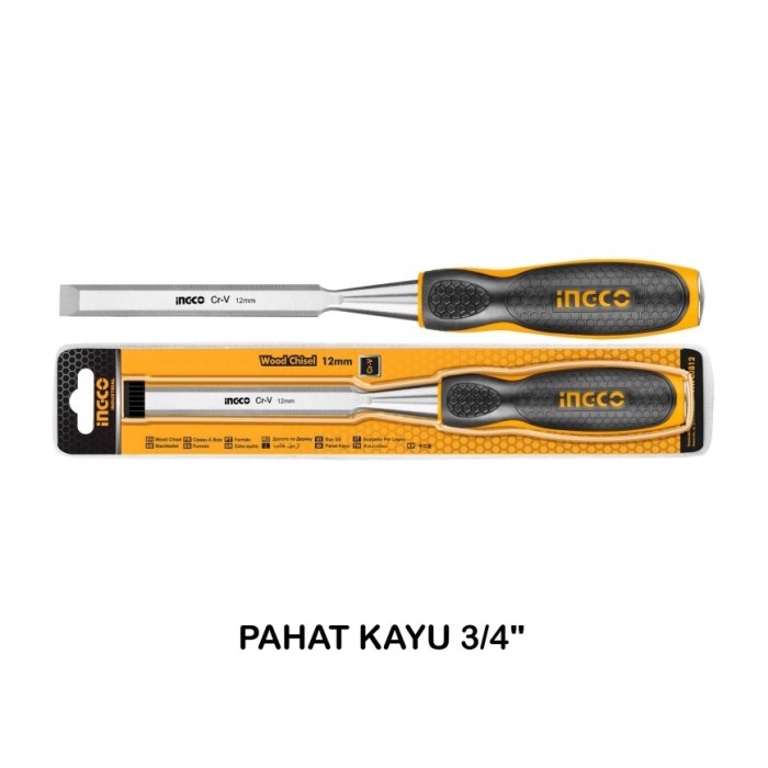 INGCO Pahat Kayu Wood Chisel Ukuran Lebar 19mm 3/4 Inch Panjang 140mm