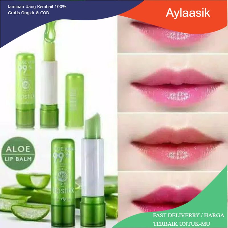 Boleh COD Lip balm Aloevera Lipstik Libbalm Aloevera 99% Melembabkan bibir kering dan bibir pecah pecah