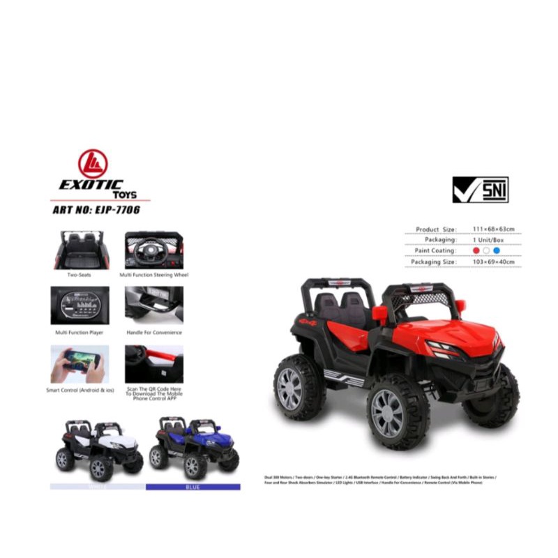 Mainan Mobil Aki Jeep Exotic EJP 7706 Remote