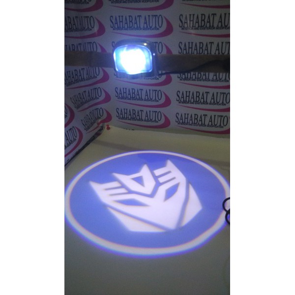 Ghost Show Door Lampu Pintu Logo Transformer Biru