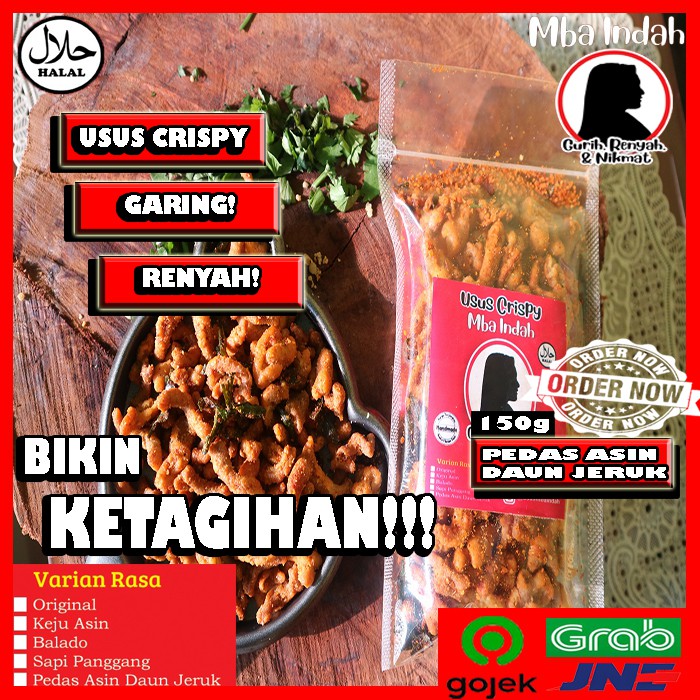 

USUS CRISPY MBA INDAH MAKANAN KRIPIK USUS GORENG KRISPI ENAK KERIPIK USUS VARIAN RASA CEMILAN USUS