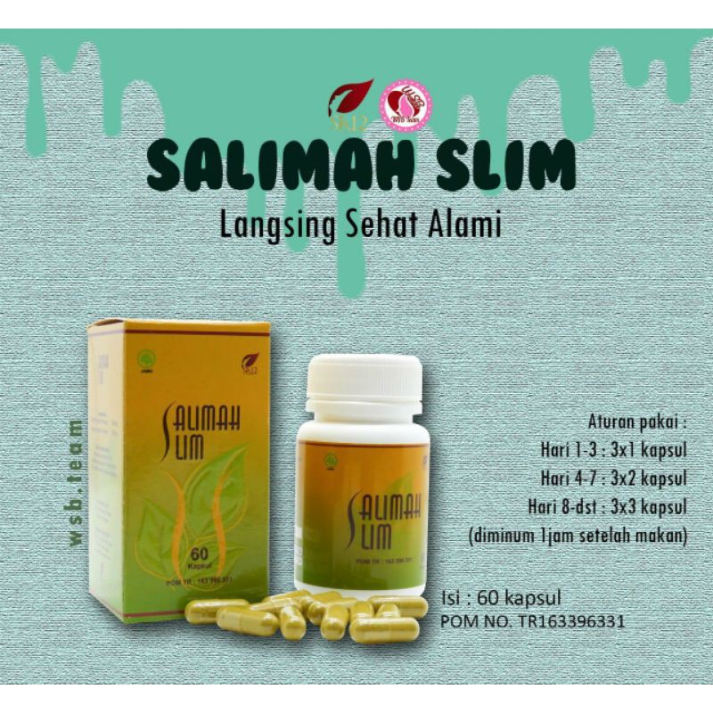SALIMAH SLIM SR12/HERBAL PELANGSING TUBUH/OBAT PELANGSING