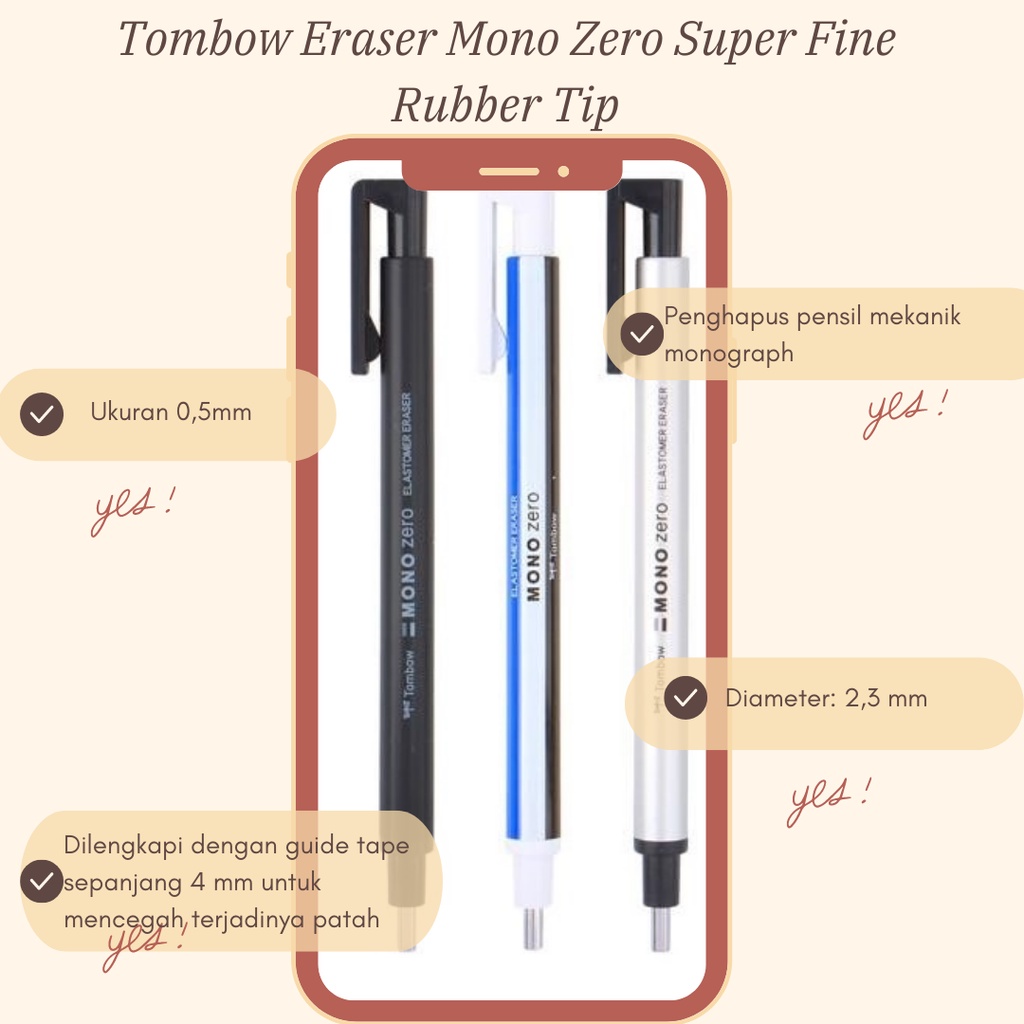 

Tombow Eraser Mono Zero Super Fine Rubber Tip / Tombow