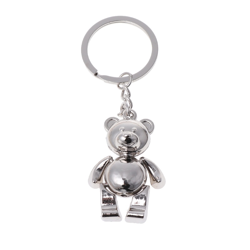 SIY  Metal Movable Bear Keychain 3D Animal Kering Women Car Handbag Charm Accessory