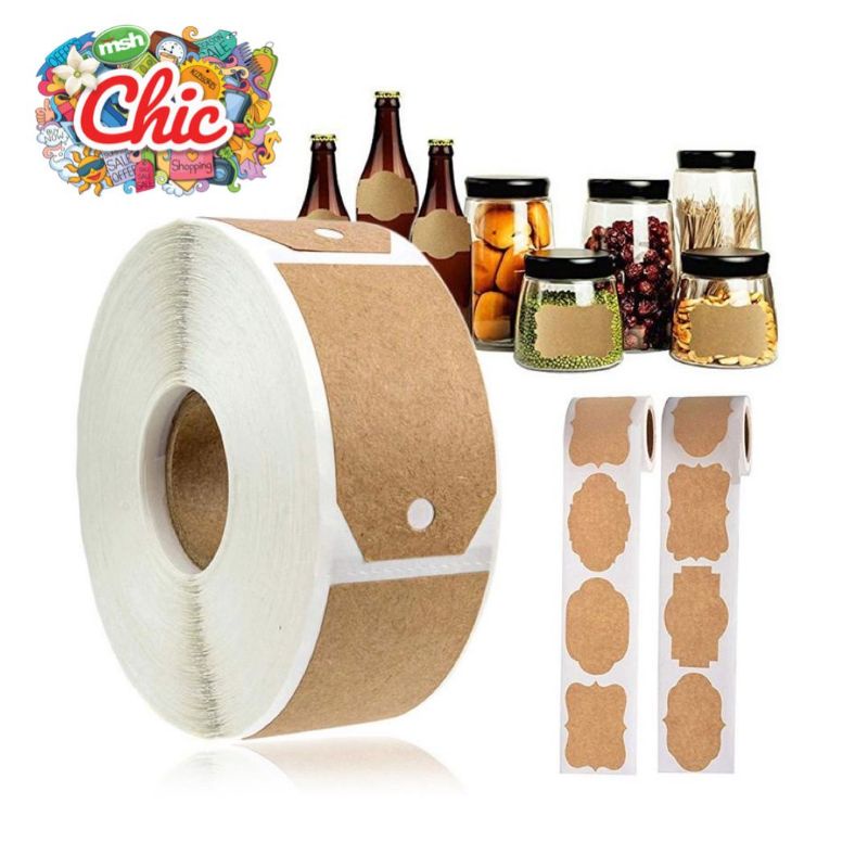 

Roll Kraft Gift Tags Sticker 300pcs