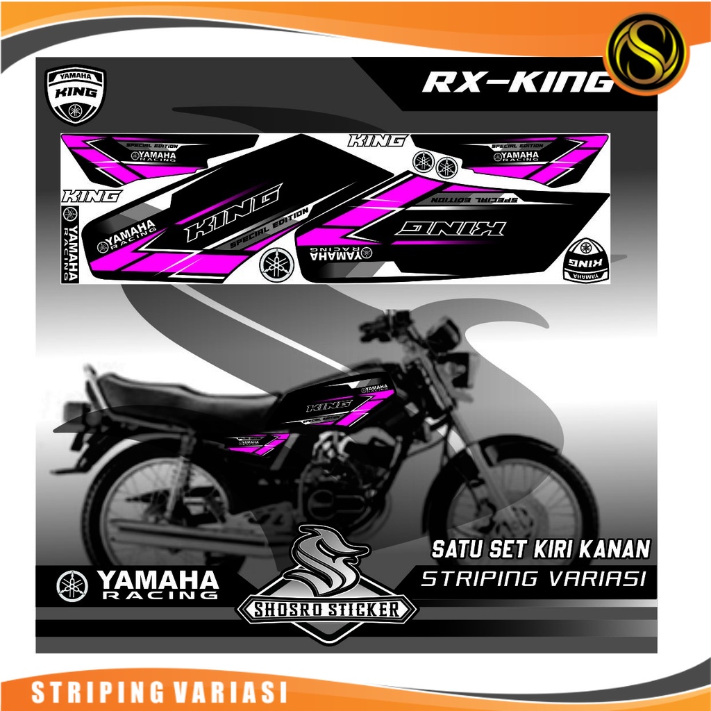 STRIPING SIMPLE POLET YAMAHA RX KING VARIASI UNIVERSAL /MOTOR RX KING STIKER VARIASI  LIS UNGU