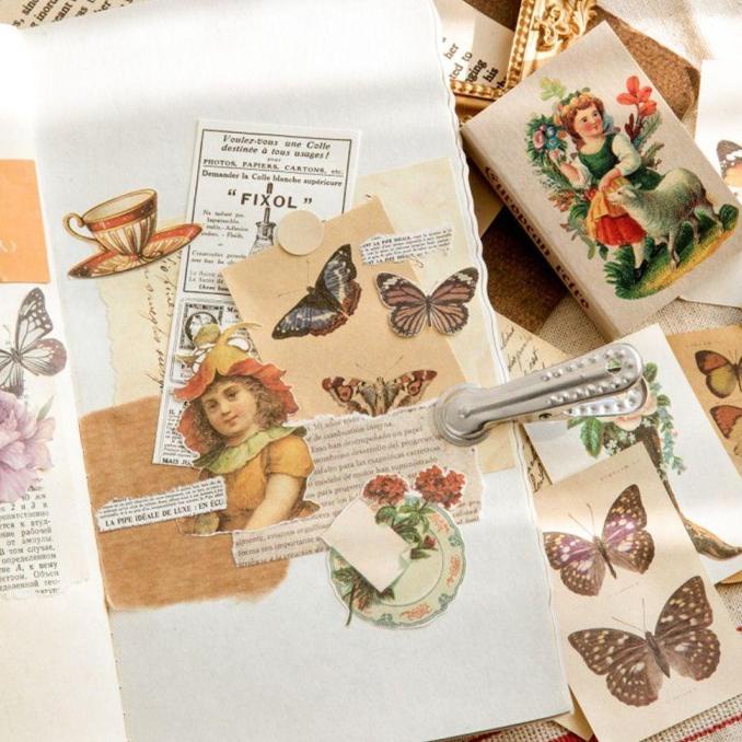 

80pcs Kartu Kertas Gaya Vintage Untuk Dekorasi Alat Tulis Sekolah