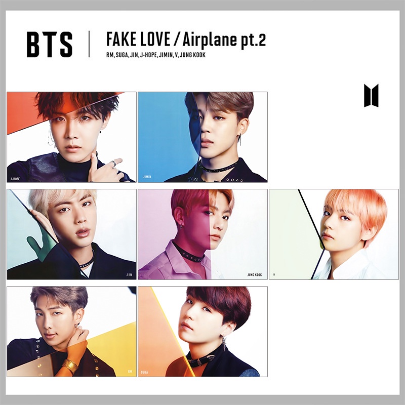 7pcs Kartu Lomo Foto Palsu BTS Bangtan Boys LOVE Ukuran Kecil