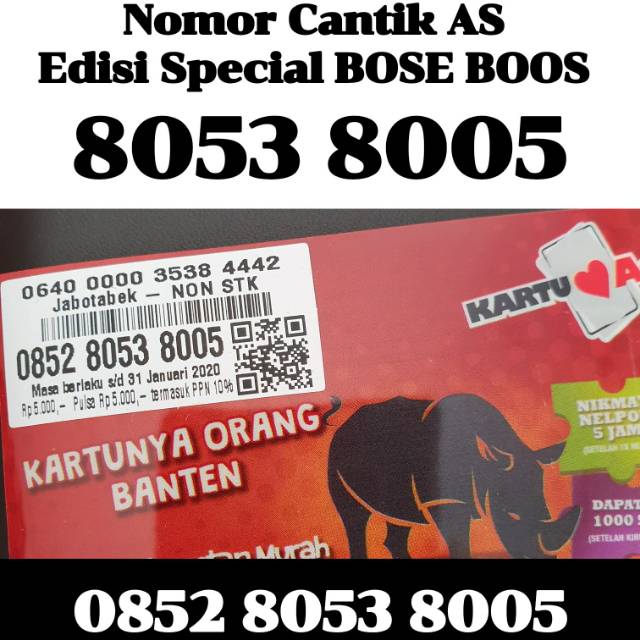 Nomor Cantik Telkomsel Kartu AS seri BOSE BOOS. 8053 8005