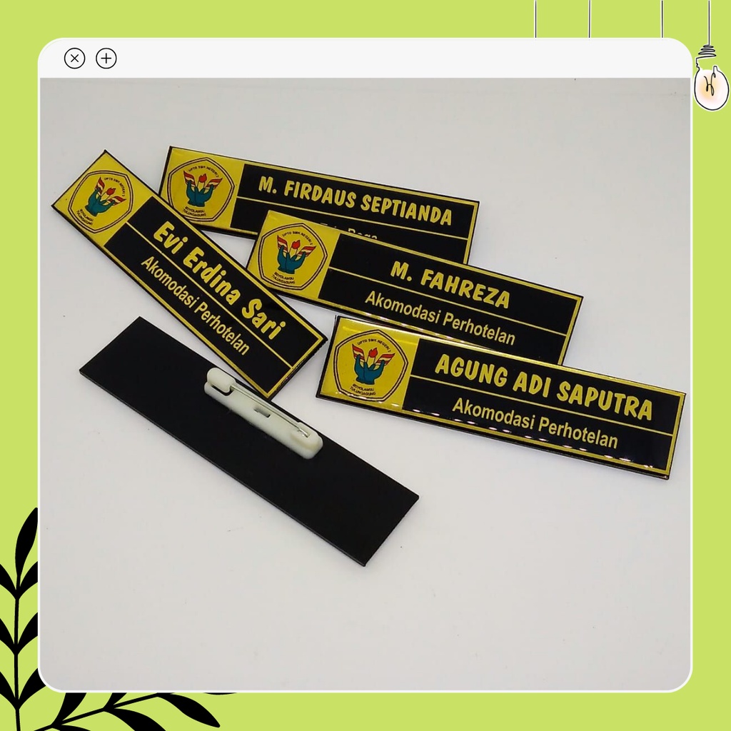 

NAMETAG PENITI PEGAWAI, ASN, KARYAWAN ACRYLIC/ AKRILIK KUNING EMAS