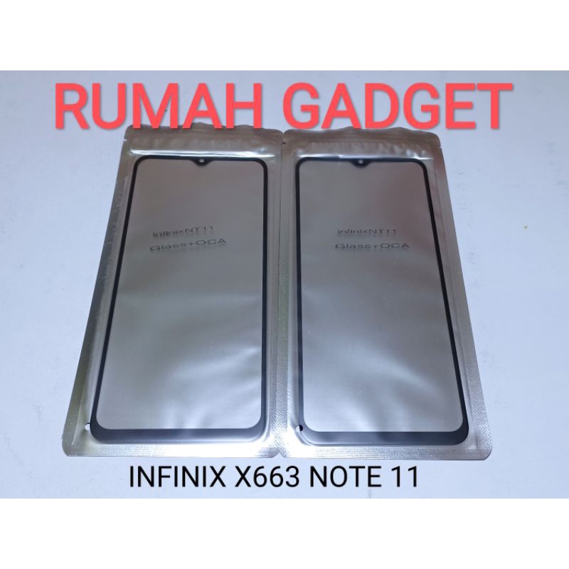 KACA DEPAN LCD+LEM OCA INFINIX NOTE 11/X663 INFINIX NOTE 11S/X698/INF X6531/X6720/X6532/X6532C/HOT 5