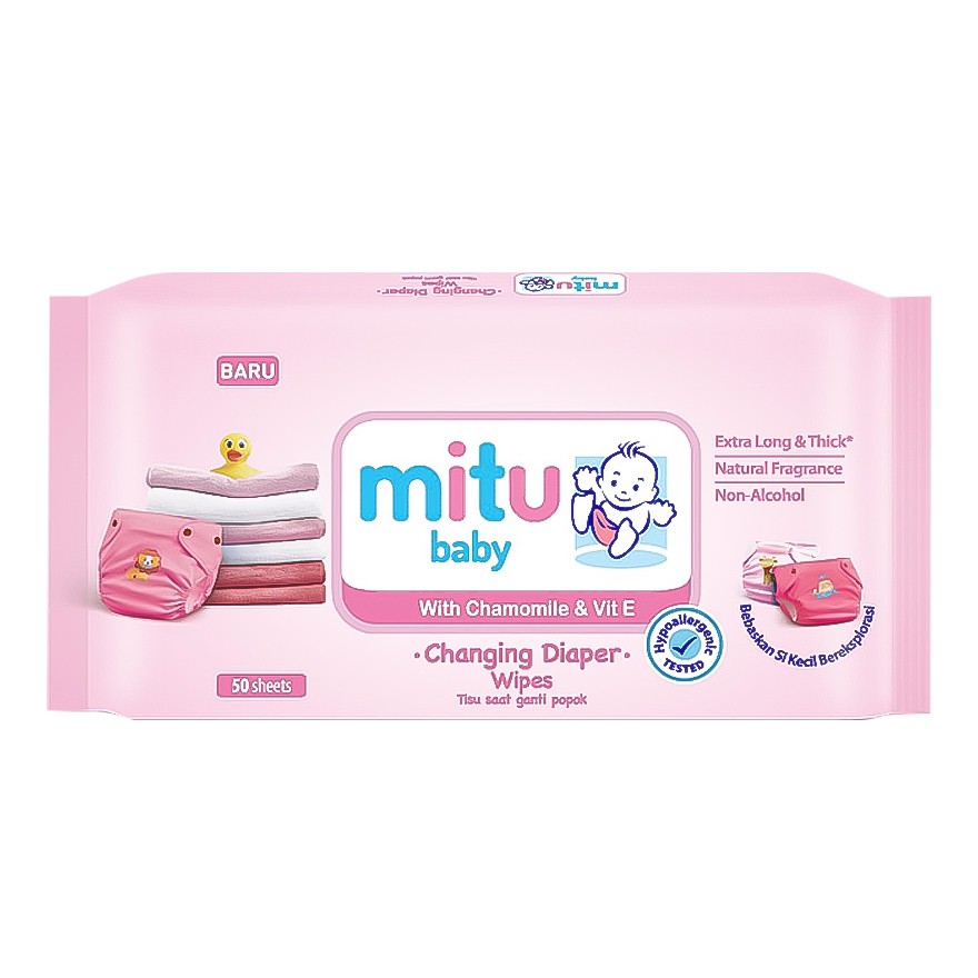 Mitu Baby Wipes Extra Thick Pink 50s Shopee Indonesia
