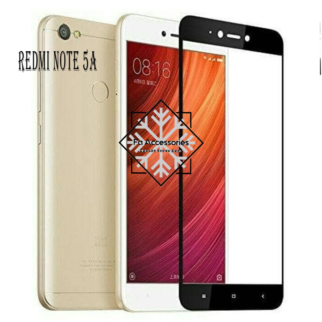 TEMPERED GLASS 5D Full Lem XIAOMI REDMI NOTE 5A NOTE 5A PRIME HITAM PUTIH SCREEN GUARD FULL GLUE