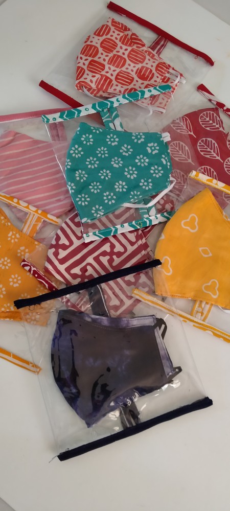 Masker Tye Die / Masker Motif Shibory 3 Lapis