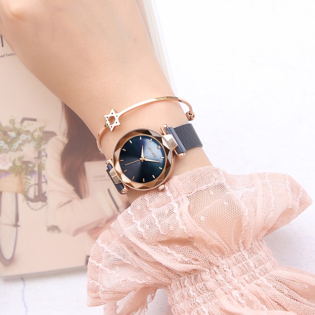 Julius JA-1166 / JA1166 Jam Tangan Wanita Korea Original Magnetic Strap Desain Cantik dan Elegan