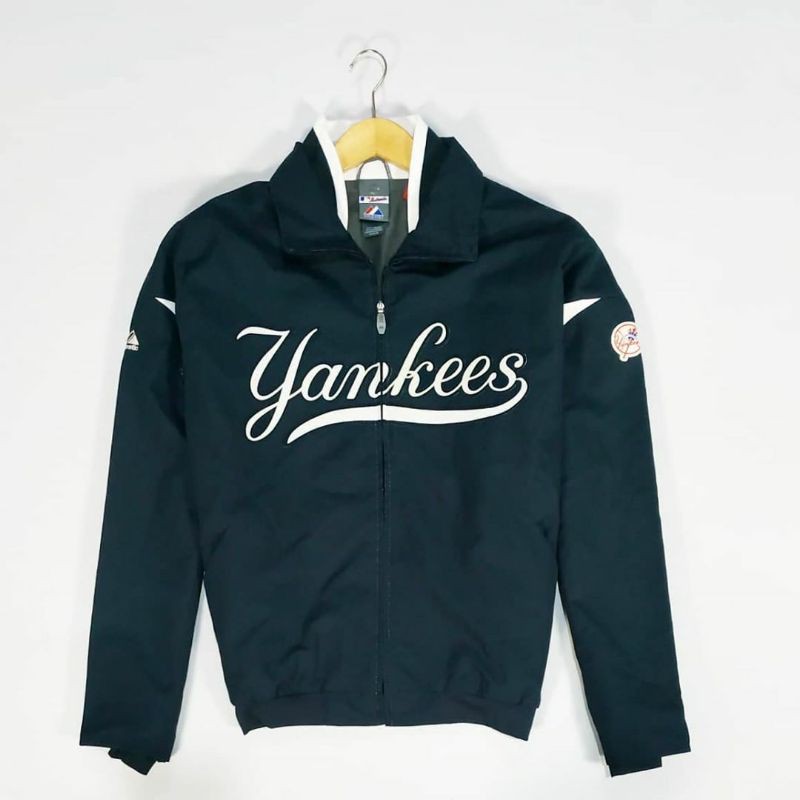 Jaket pria wanita sporty Majestic Yankees Therma base Baseball Jacket