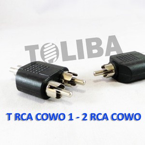 konektor audio converter jack cowo male rca 1 to 2 jack cowo male rca