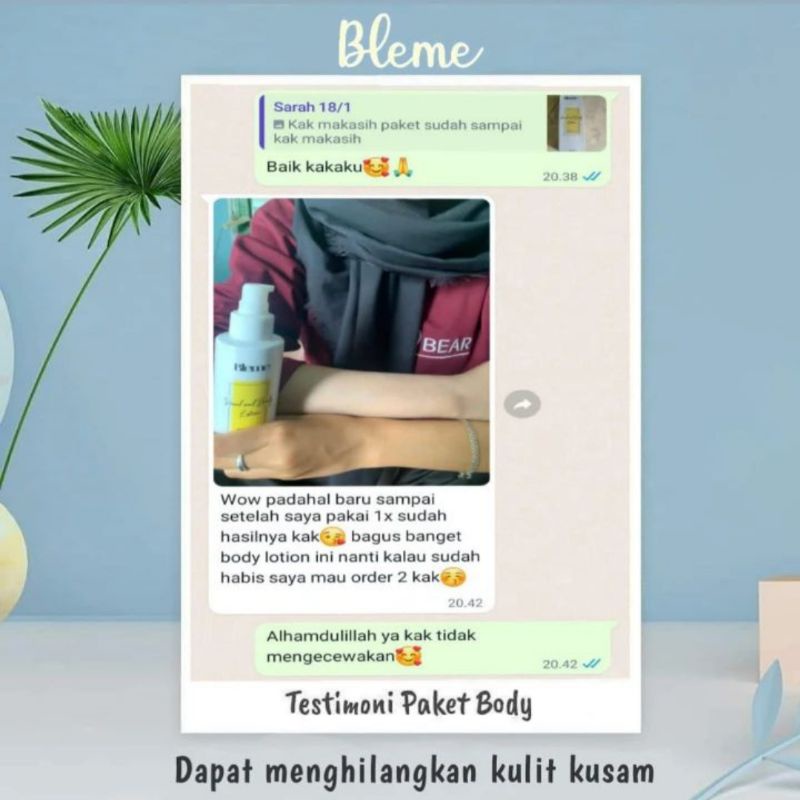 BLEME BODY LOTION ORI WHITENING HAND BODY BLEME LOTION BLEME 100% ORI BPOM / BLEME BODY LOTION |SERUM BLEME &amp; BODY LOTION  BLEME 100% ORIGINAL  Mencerahkan &amp; Sosuli Kulit Putih &amp; Awet Muda