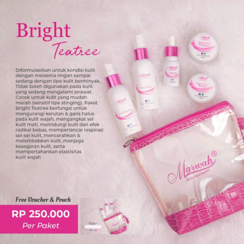 cream wajah MARWAH paket bright teatree
