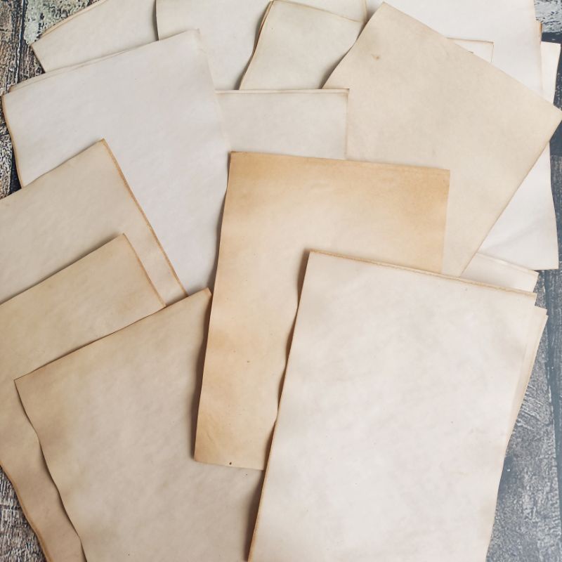 Vintage old paper - tea dyed paper untuk scrapbook journaling tool-3