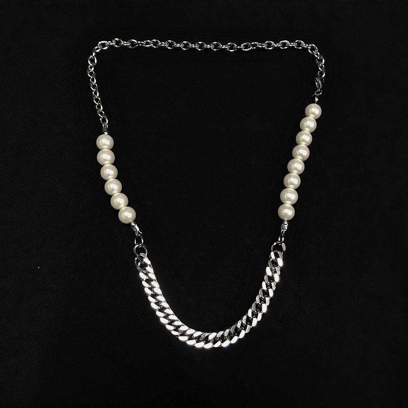 Kalung Mutiara Serbaguna Gaya Hip-Hop Eropa Dan Amerika Untuk Pria