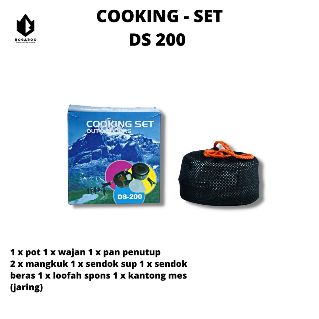[COD] Cooking Set DS 200 - Nesting Set - Alat Masak Camping Gunung - Coking Set Outdoor - Panci Set
