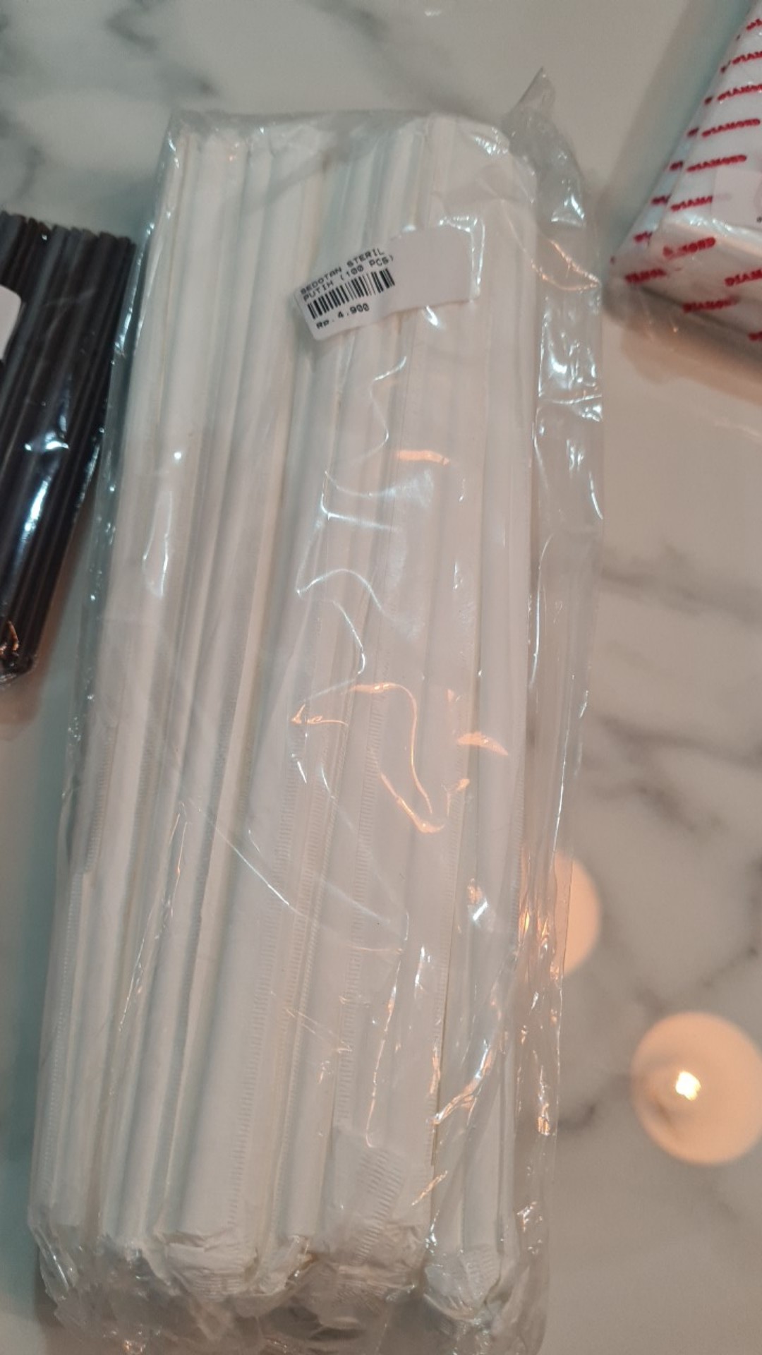 Sedotan Steril Kecil Putih ( 100 Pcs )