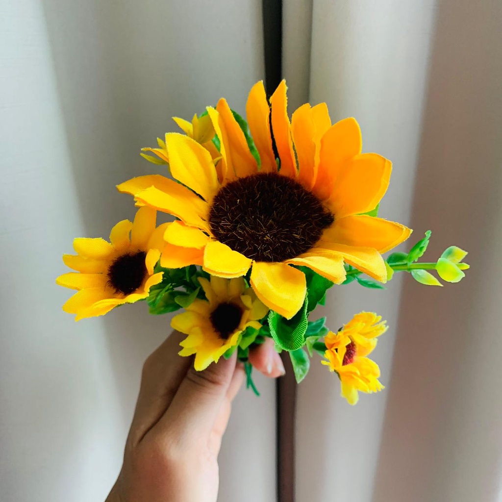 Topper Cake / Hiasan Kue / Dekorasi / Bunga Artificial - Bunga Matahari - Sun Flower