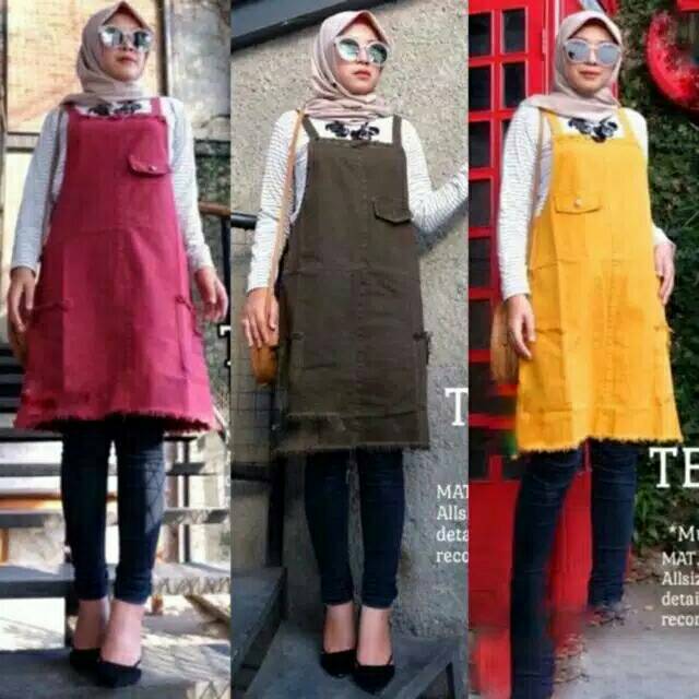 TESA OVERALL JEANS WARNA MIDI SLOOPY SLUVI PENDEK