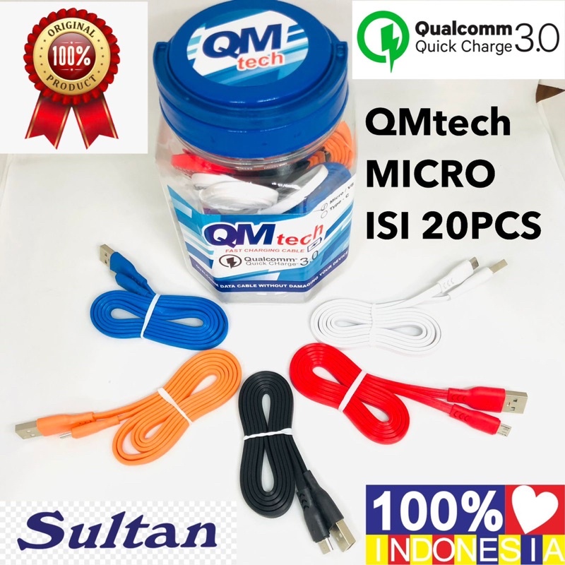 Ready Stok PerToples Isi 20Pcs Kabel Merek QMTech For Type Micro High Quality